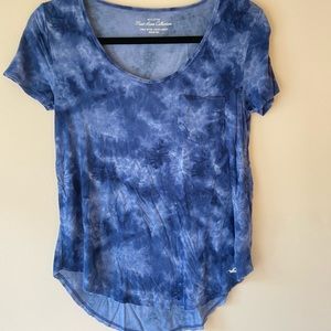 float blue tie die hollister shirt